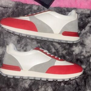 Mazino  Casual Sneakers - White, Red, Gray